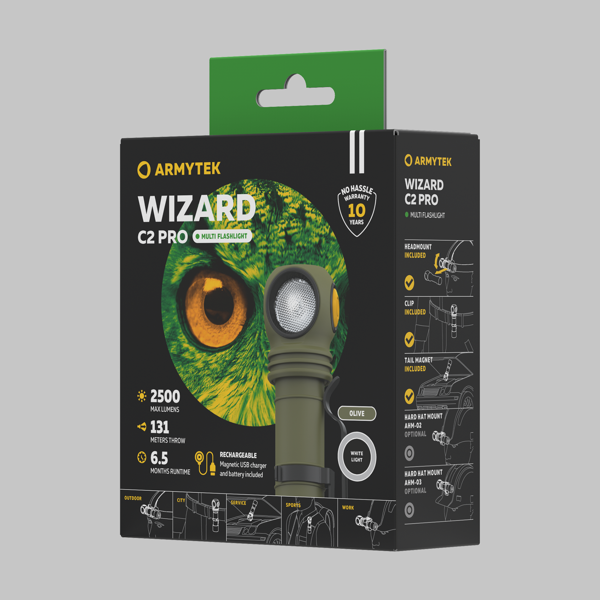 Armytek Wizard C2 Pro Magnet USB  White Olive - фото4
