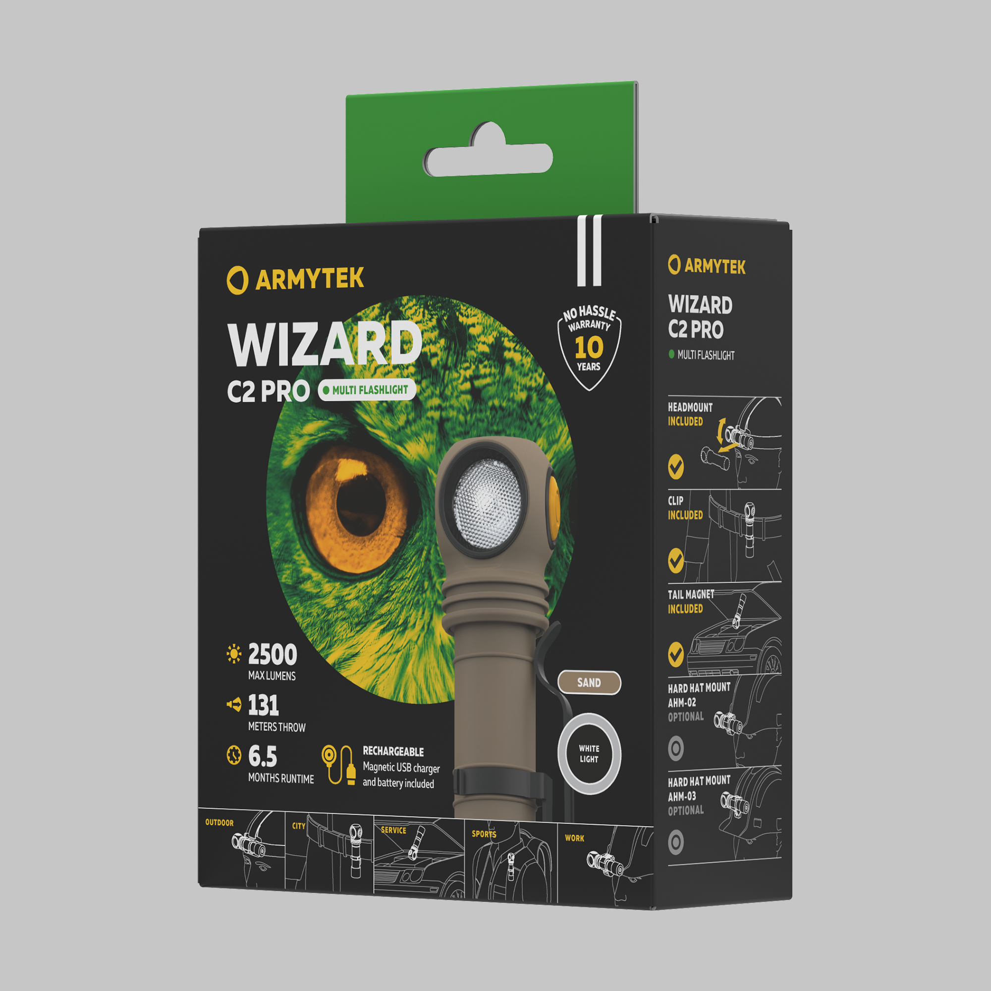 Armytek Wizard C2 Pro Magnet USB  White Sand - фото4